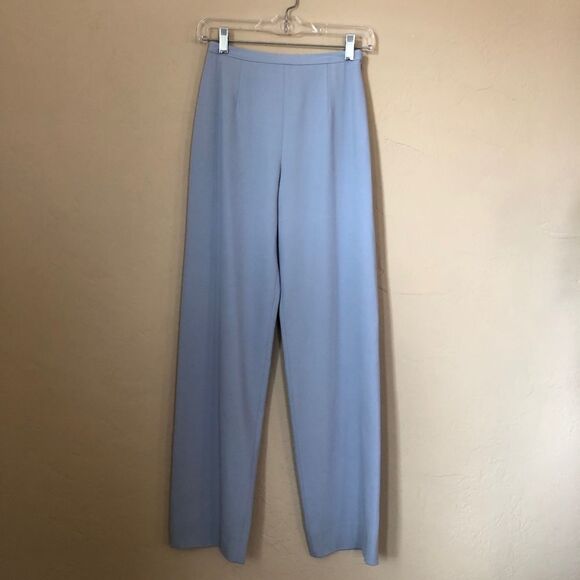 Giorgio Armani periwinkle straight leg high rise trouser pants